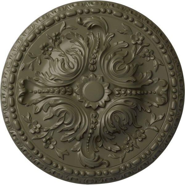 Ekena Millwork Amelia Ceiling Medallion (Fits Canopies up to 2 3/8"), Hnd-Painted Painted Turtle, 19 5/8"OD x 3/4"P CM20AMPTF - main